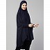 Stretchable Jersey prayer hijab smoking at sleeves - Navy